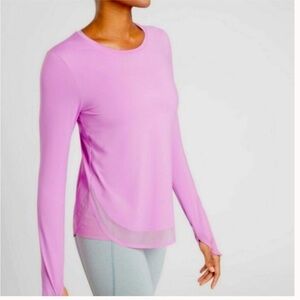 Athleta Cadence Long Sleeve Athletic Top Mesh Panels Size Small
